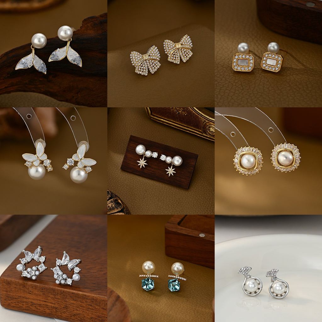 Pearl studs earrings