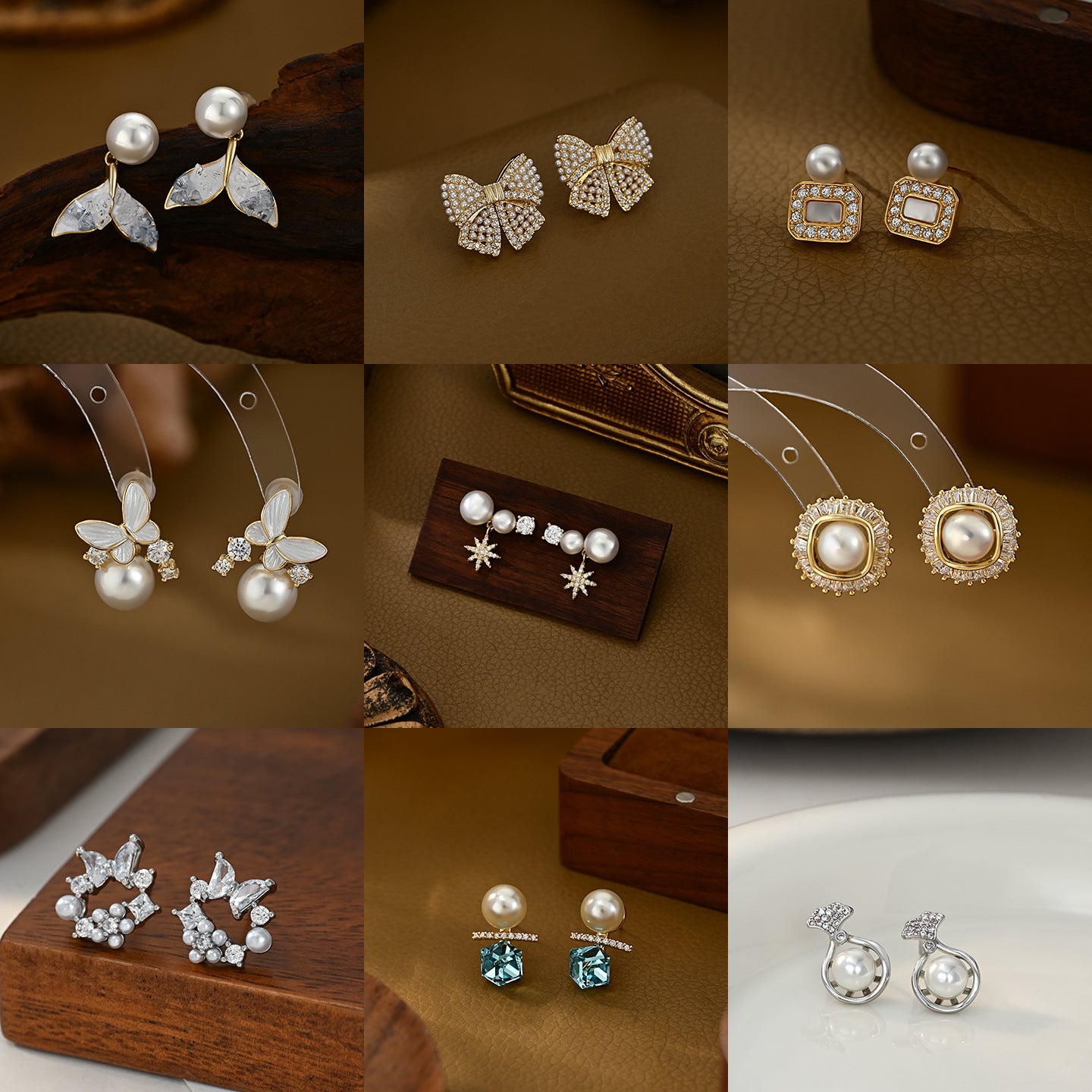 Pearl studs earrings