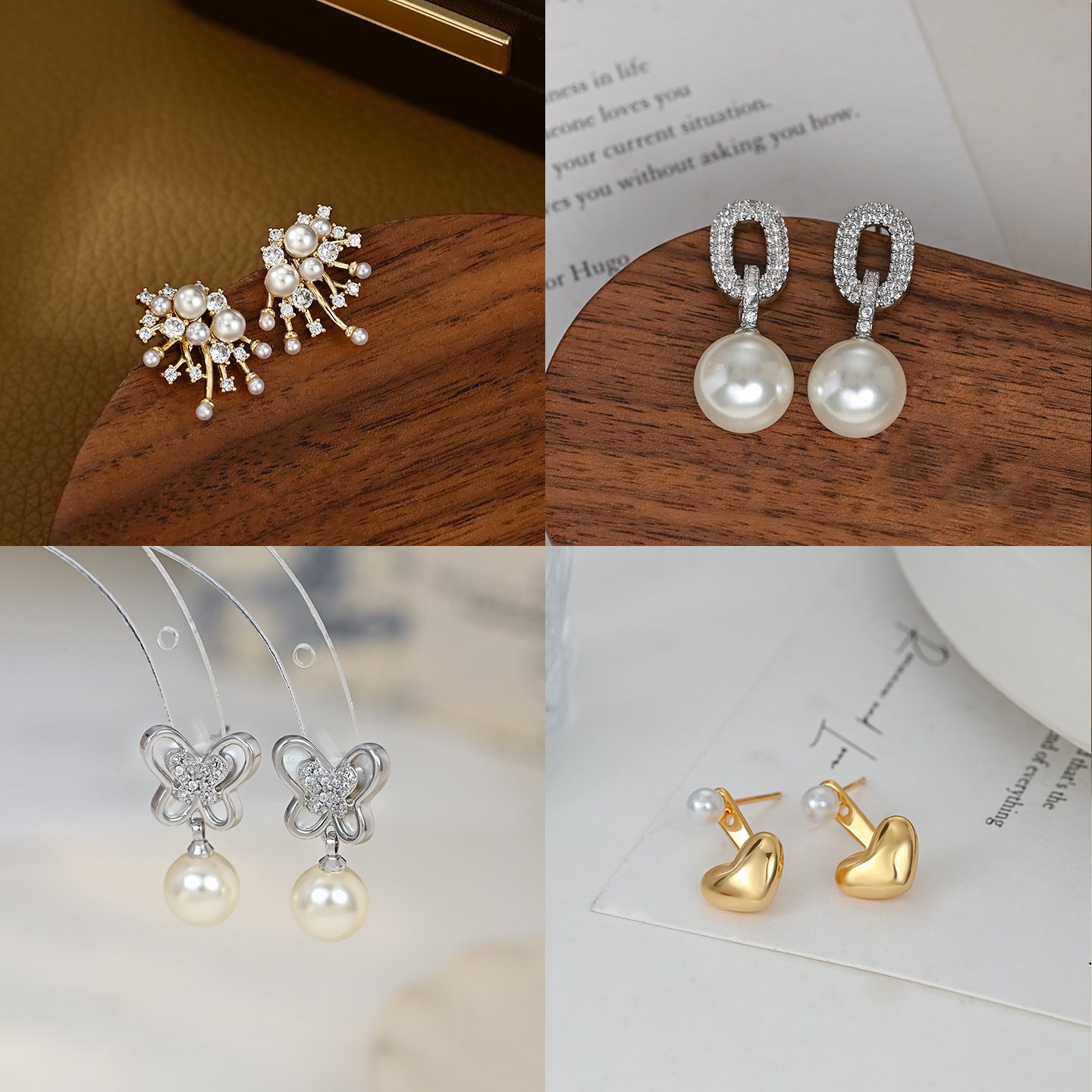 Pearl studs earrings