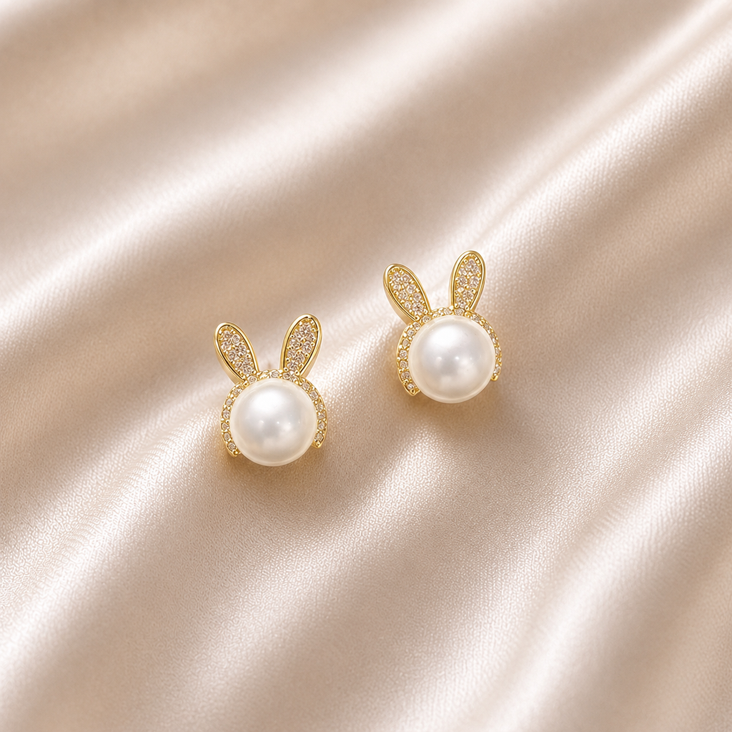 Pearl studs earrings